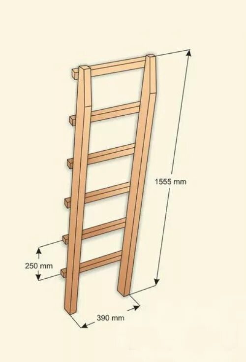 Приставной лестницы своими руками чертежи Габариты лестницы под двухъярусную кровать