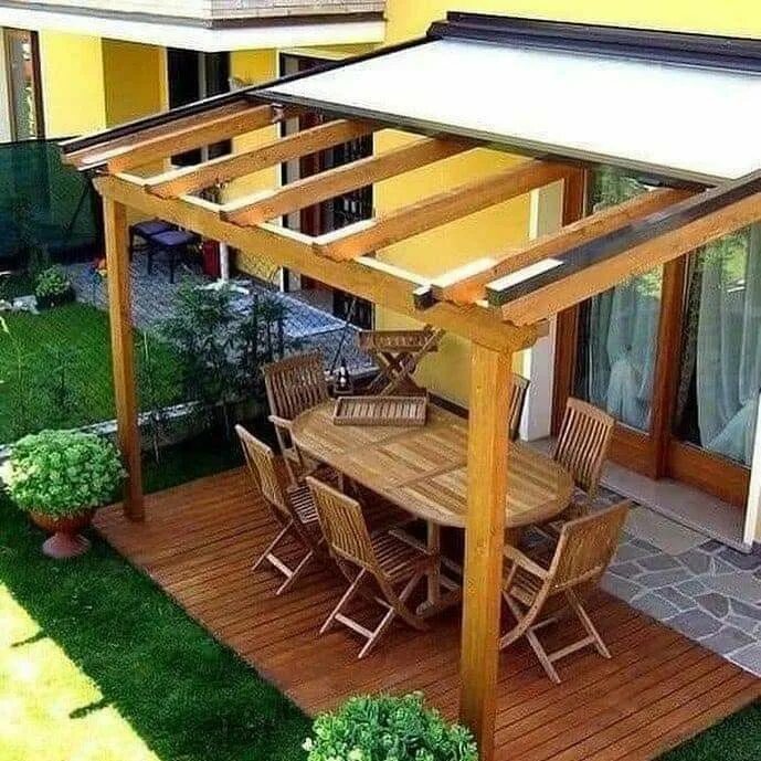 Пристроенные беседки своими руками Pin en Chalet Techo de patio, Sombra para patio, Diseño de patio