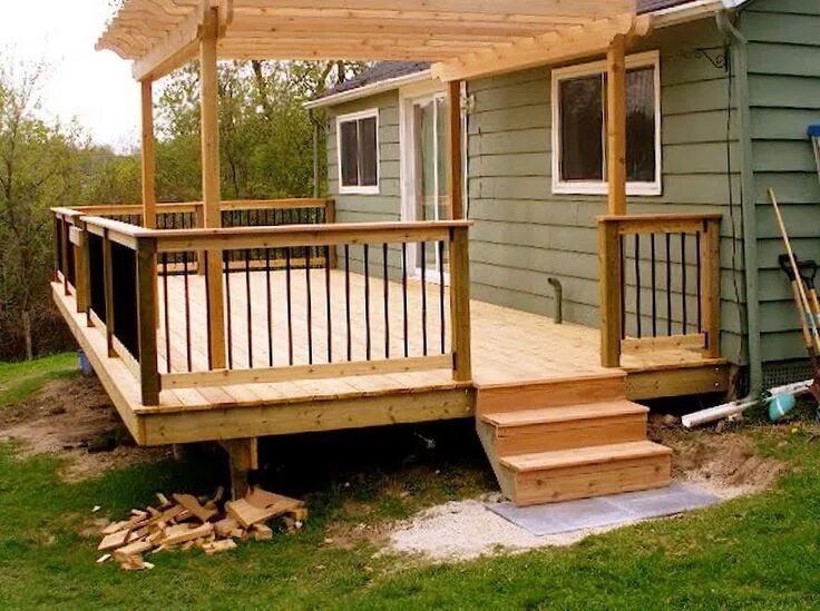 Пристроить крыльцо к дому варианты Small Deck Designs Ideas Small deck designs, Decks backyard, Building a deck