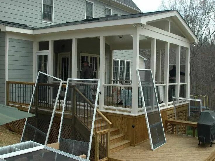 Пристроить крыльцо к дому варианты цены Screened In Porches Screened in Porch Ideas With The Repairment Screened porch d