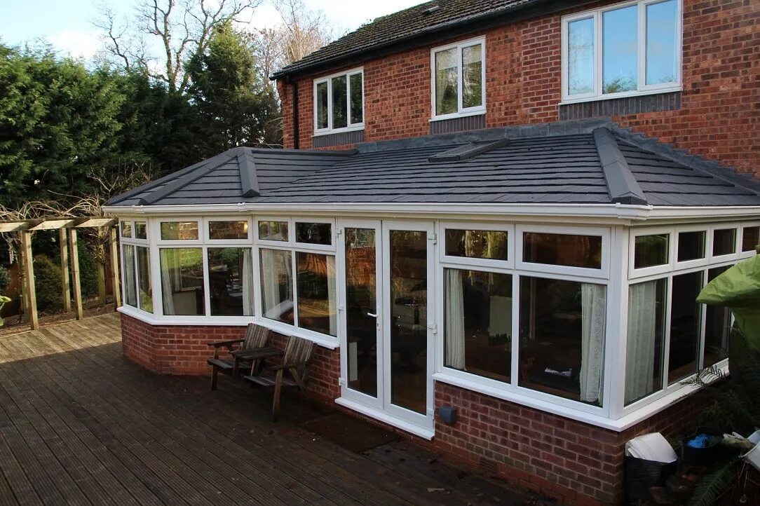 Пристроить закрытую веранду к дому фото #Equinox tiled roof system from Eurocell Tiled conservatory roof, Conservatory r