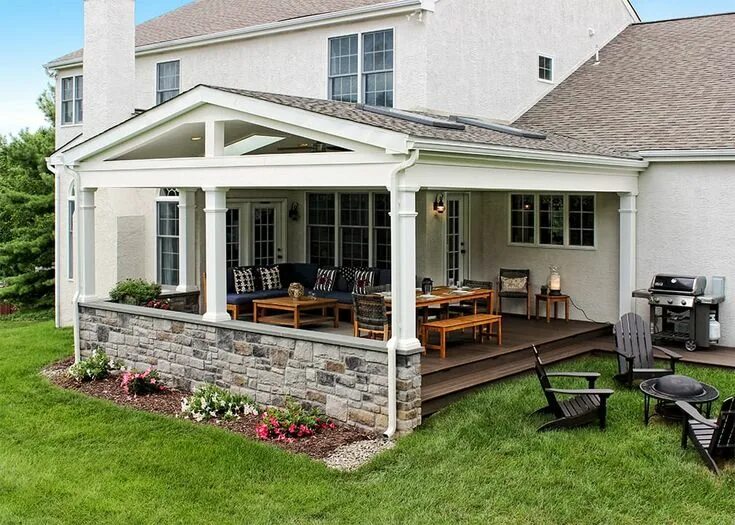 Пристрой к дому дизайн Custom Deck / Porch, Malvern PA - Keystone Custom Decks Patio deck designs, Back