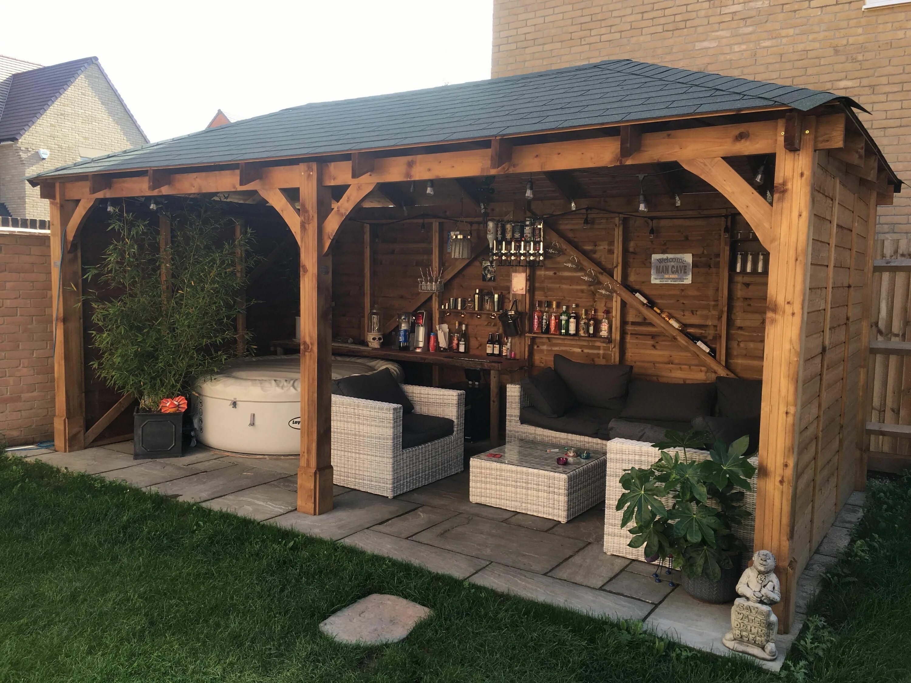 Пристройка к беседке на даче фото Customise your gazebo with full height panels for more privacy in your garden #g