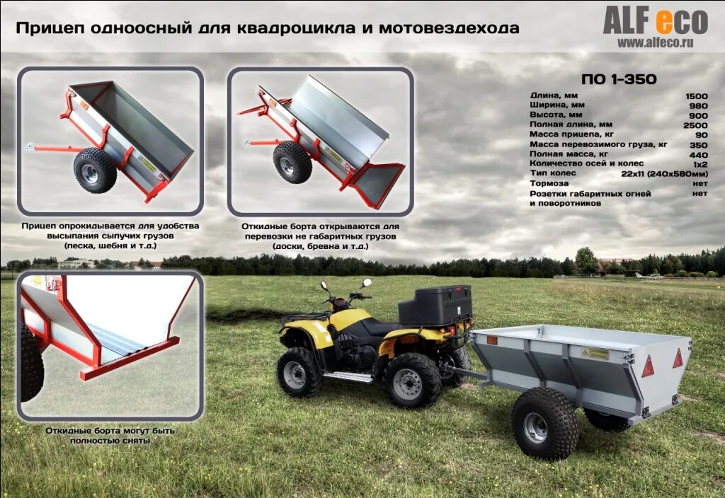 Прицеп для квадроцикла своими руками чертежи Прицеп для квадроцикла alfeco 350 - TuningATV