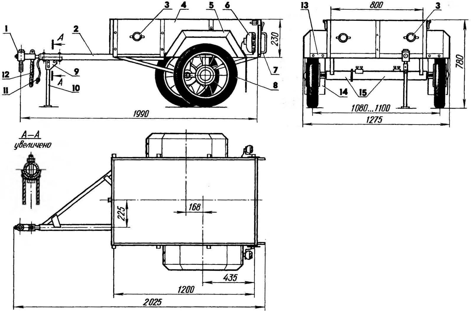 Прицеп для квадроцикла своими руками чертежи размеры АСИММЕТРИЧНЫЙ ПРИЦЕП МОДЕЛИСТ-КОНСТРУКТОР