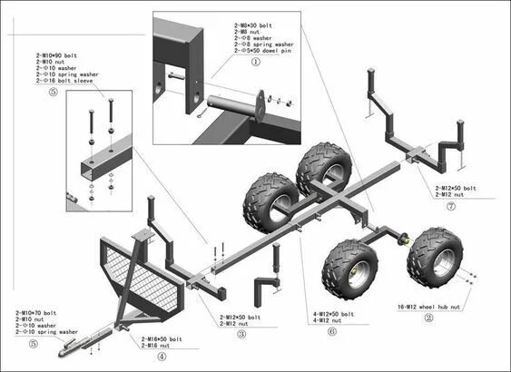 Прицеп для квадроцикла своими руками чертежи размеры Pin on Trailers Atv trailers, Atv dump trailer, Utility trailer