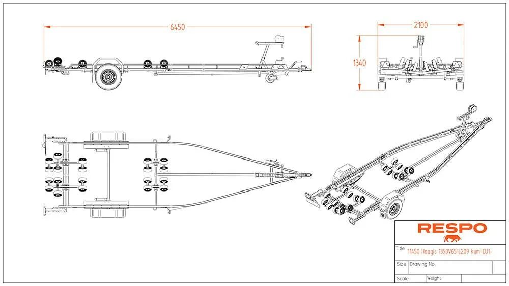 Прицеп для лодки пвх своими руками чертежи Купить прицеп для лодки V65T1MR с мультироликами Прицеп для катера V65T1MR в СПб