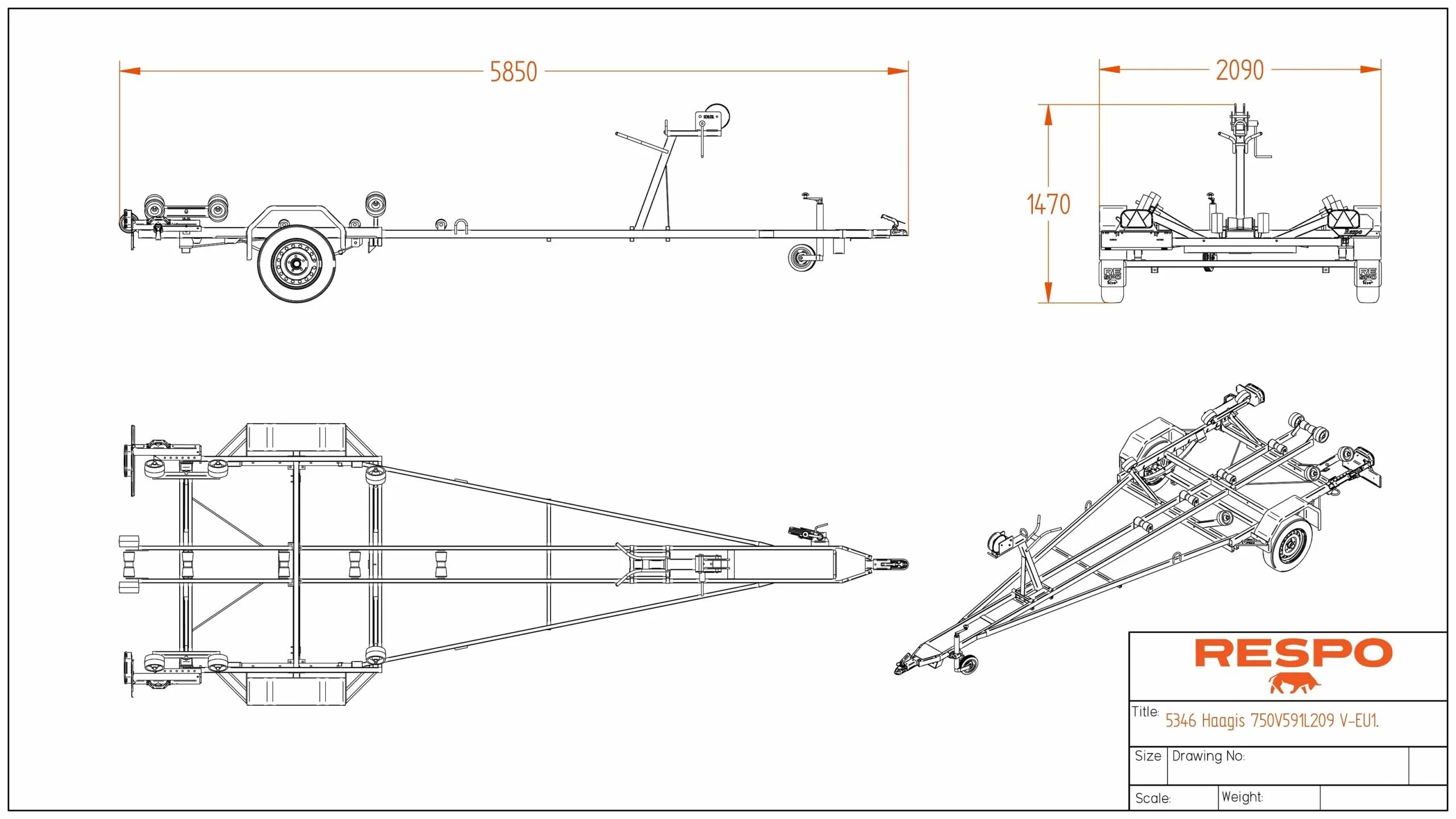 Прицеп для лодки своими руками чертежи RESPO boat trailer -5.5m (481kg) - Boat Service Estonia