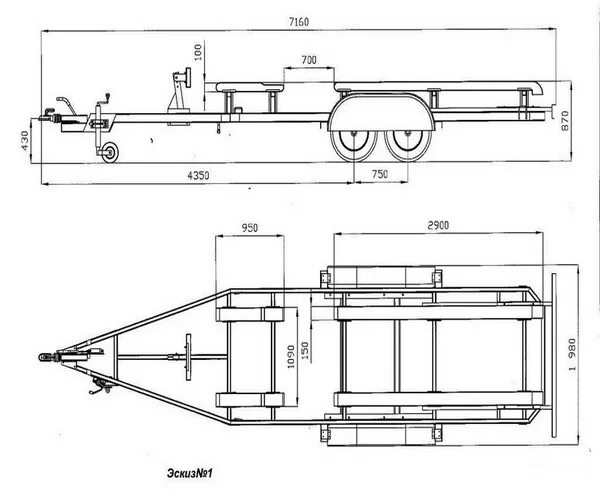 Прицеп для лодки своими руками чертежи размеры Прицеп для перевозки лодок Купить прицеп в Нижнем Новгороде