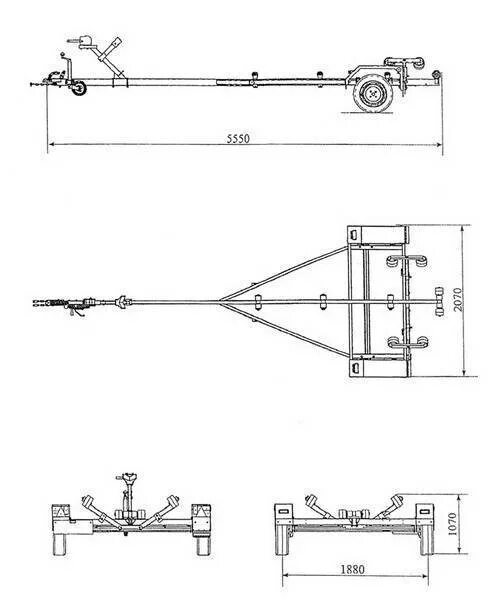 Прицеп для лодки своими руками чертежи размеры Прицеп для лодки чертежи и размеры