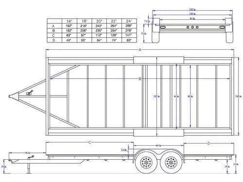 Прицеп дом своими руками чертежи Iron Eagle Steel Frame 8-1/2' X 20' 10K Tandem Axle PAD Trailer #PAD-10K20ee Tra