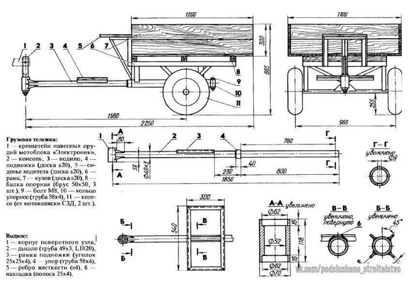 Прицеп из своими руками чертежи 2109 Чертежи для телеги мотоблока - Сообщество "Мотоблоки (и все что с ними связано)"