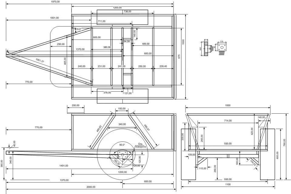 Прицеп своими руками чертежи фото Прицеп для мотоблока - Сообщество "Сделай Сам" на DRIVE2