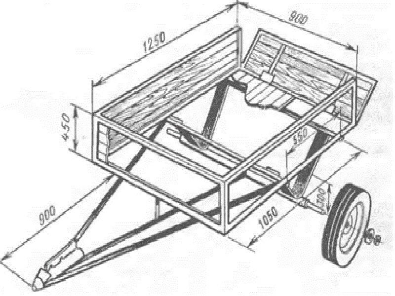 Прицеп своими руками чертежи фото Прицепы для мотоблоков своими руками