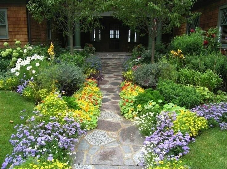 Приусадебный участок своими руками фото 40+ Brilliant ideas for stone pathways in your garden Pathway landscaping, Front