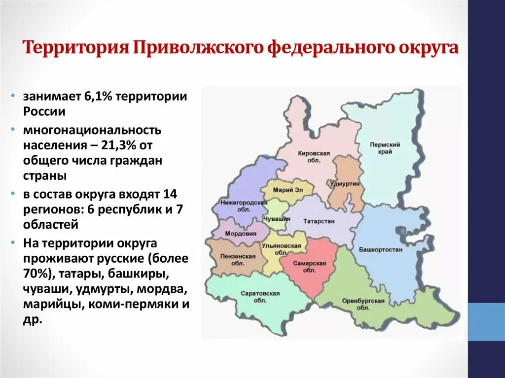 Приволжский федеральный округ фото Карта приволжского федерального округа