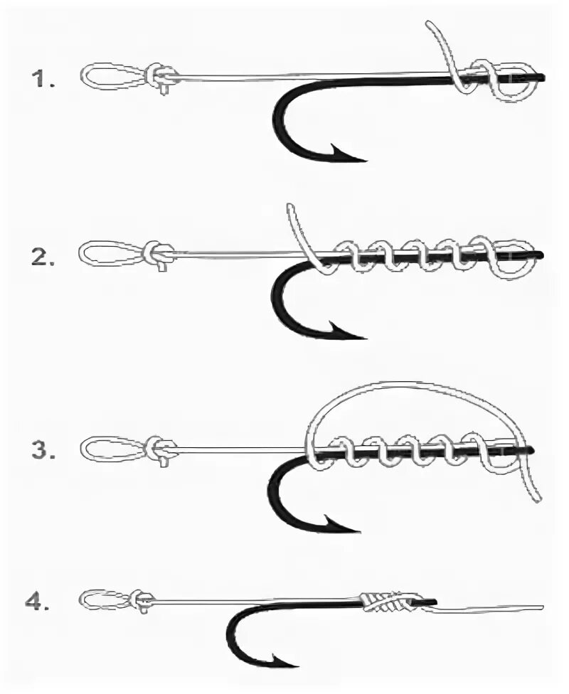 Привязать волосяную оснастку Узел Клинч - Clinch knot. Триллер. Уни. Гладкий - Knotless knot. Как привязать к