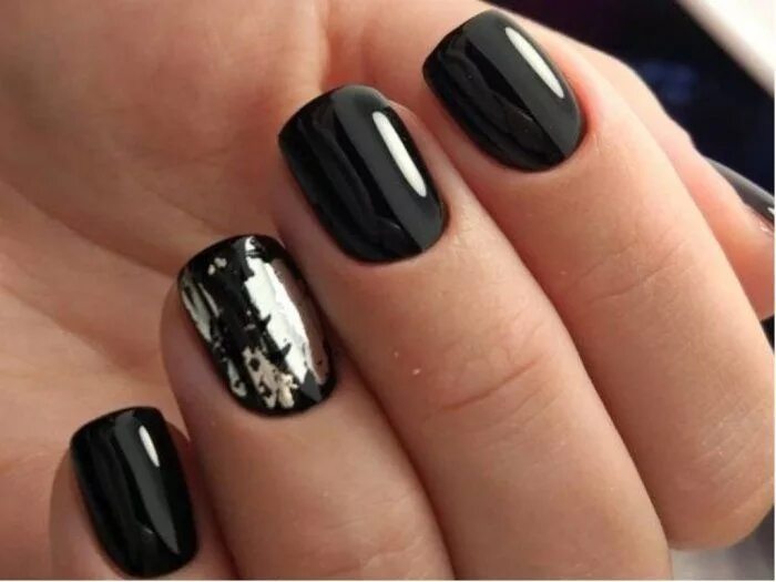 Про черный маникюр Фото черного маникюра 2018 (36 картинок) Black nail designs, French manicure acr