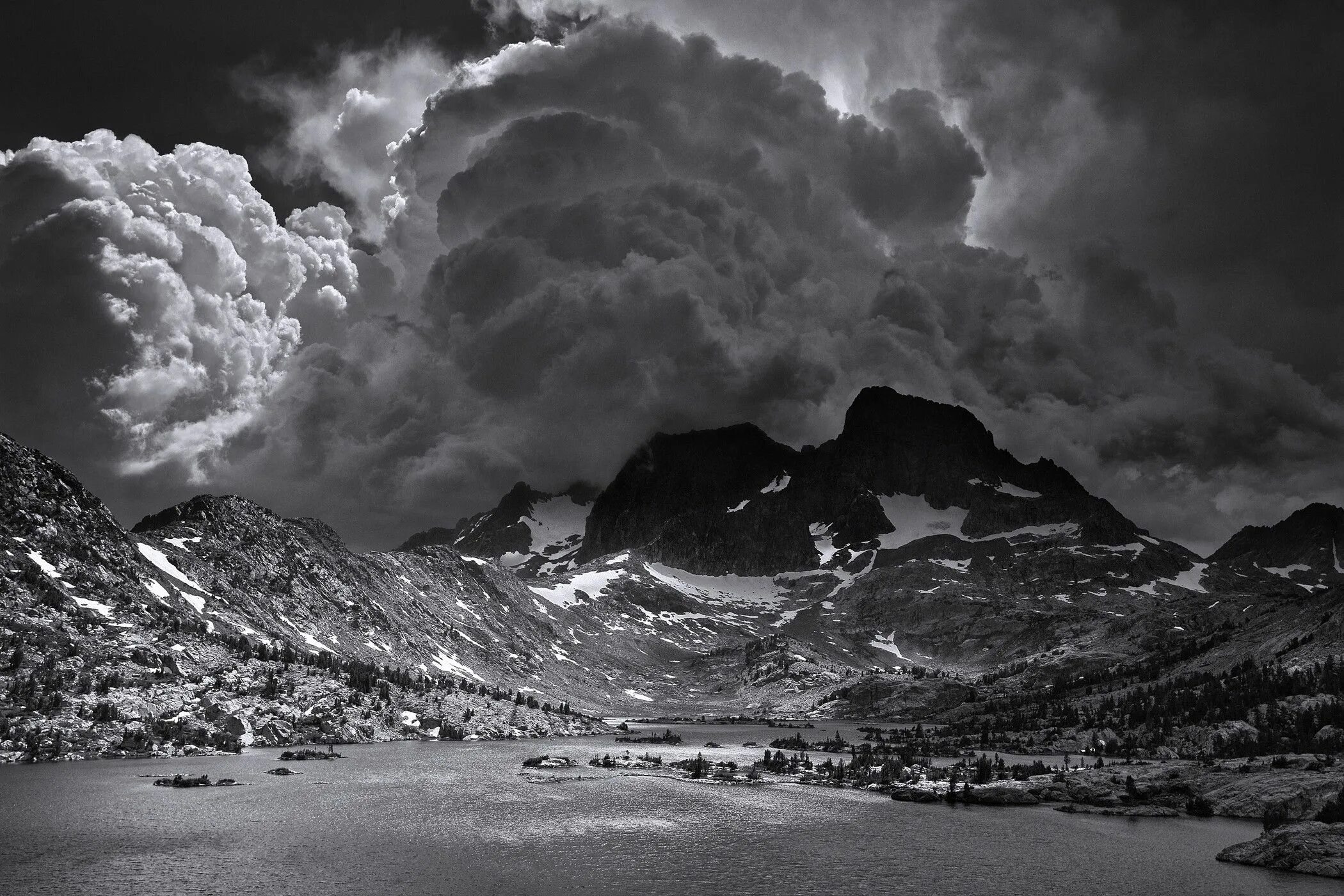 Про фото черное белое Garnet Lake Thunderclouds, Ansel Adams Ansel adams, Black and white landscape, L