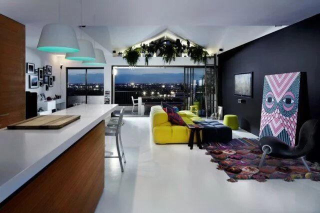 Про интерьер idée aménagement de salon noir-blanc-canapé-jaune Apartment interior design, Mod