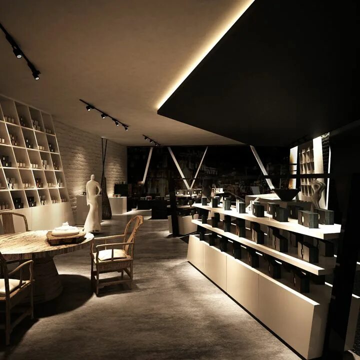 Про интерьер магазин Zhenxi Tea Bio Boutique by Marques Jordy Fuqing China Restaurant interior design