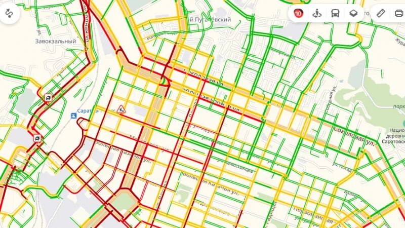 Пробки саратов фото В Саратов вернулись 10-балльные пробки Economics Seldon News