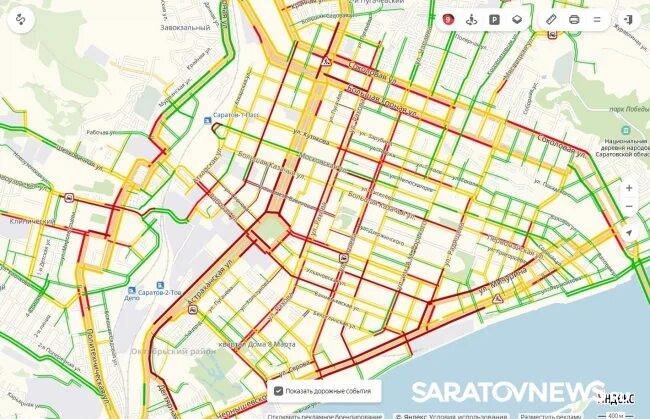 Пробки саратов фото Саратов накрыли девятибалльные пробки - Новости Саратова сегодня - Saratovnews.r