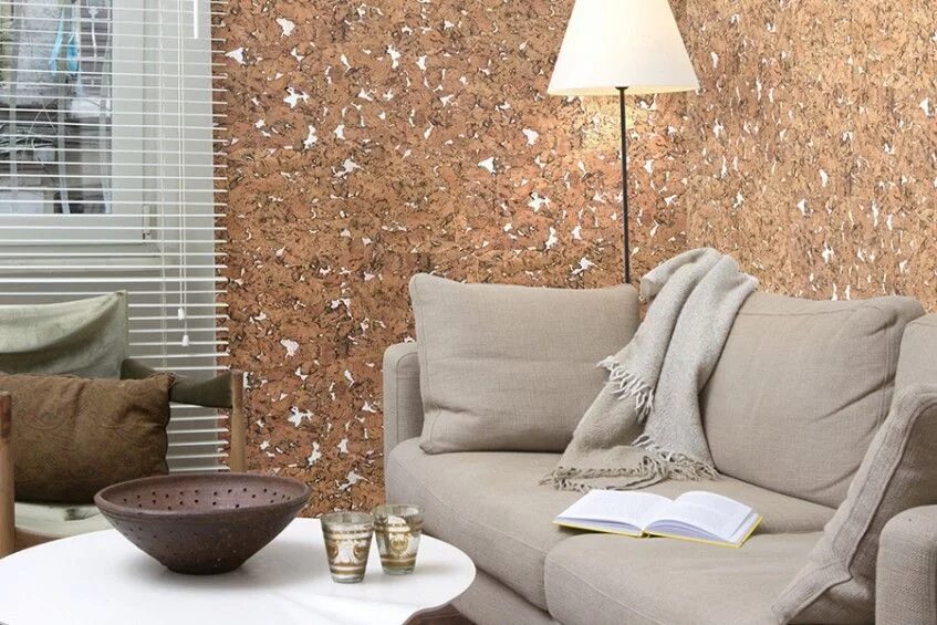 Пробковые обои в интерьере Пробковые панели для стен Corkstyle Wall Design Monte White купить в Москве