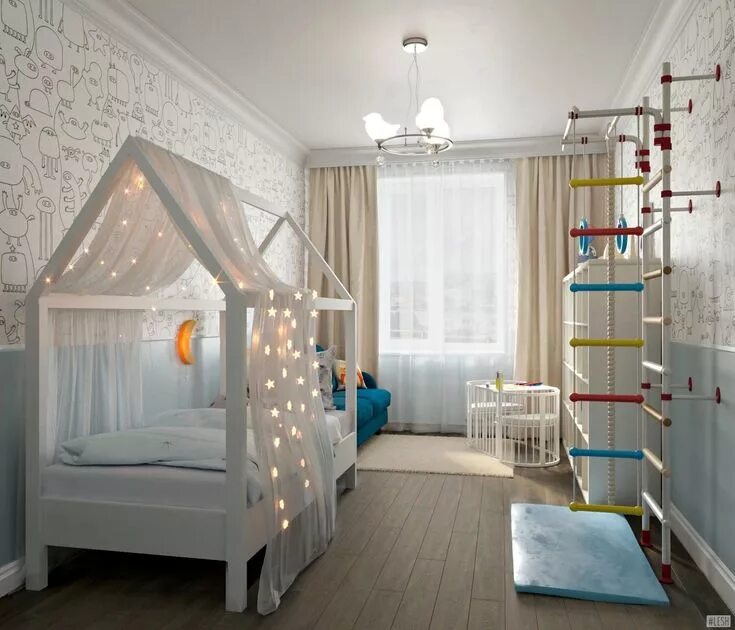 Продажа квартиры оформление на ребенка Интерьер в стиле Хэмптон Студия LESH Room design bedroom, Baby room design, Kids