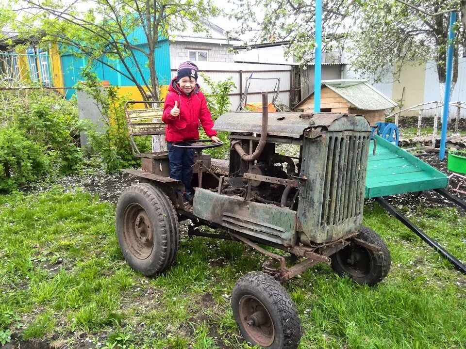 Продажа самодельных тракторов на куфаре Привезли - минитрактор МТ-Ю, 1 л, 1986 года покупка машины DRIVE2