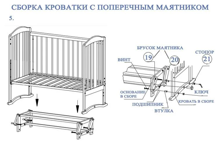 Продольный маятник сборка инструкция Кроватка трансформер для новорожденных круглая с маятником инструкция по сборке 