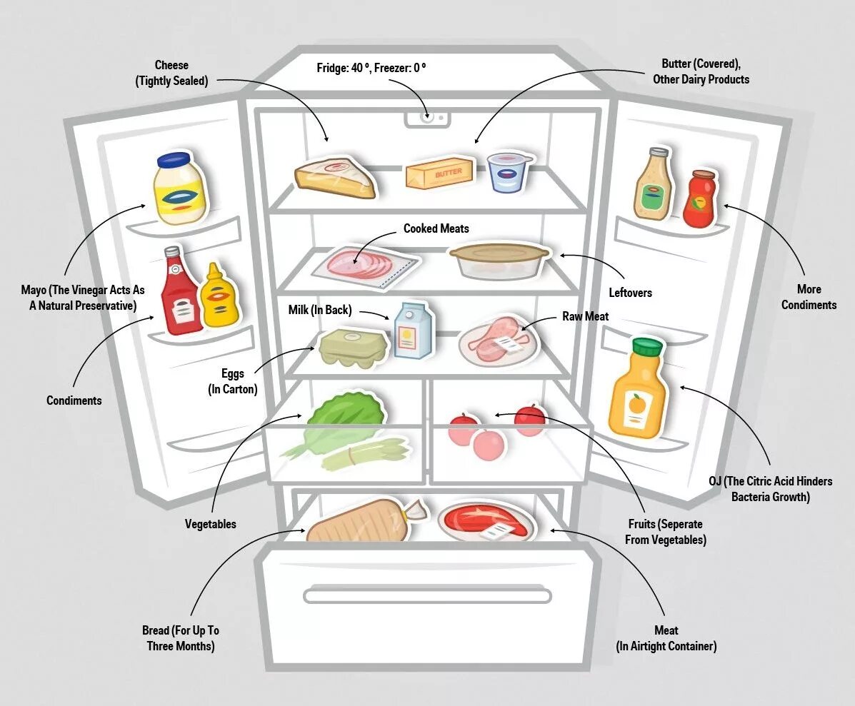 Продукты в холодильнике фото как правильно Схема хранения продуктов Cooking, Chart, Food charts