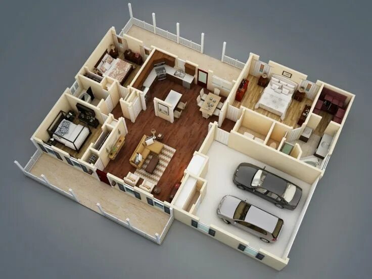 Продуманная планировка дома What Makes a Split Bedroom Floor Plan Ideal? Ranch house plans, Small house plan