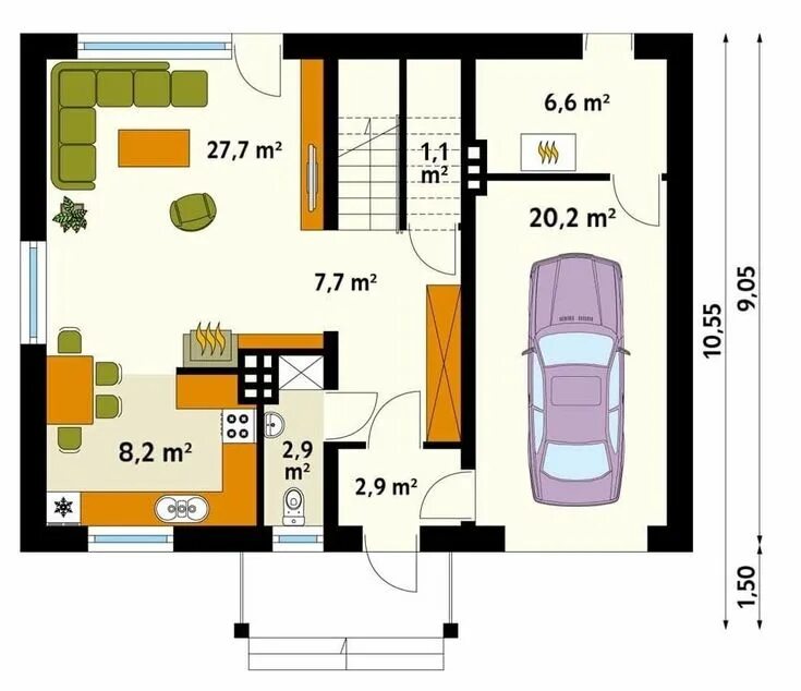 Продуманные планировки одноэтажных домов с гаражом проект дома изнутри House plans, Floor plans, House