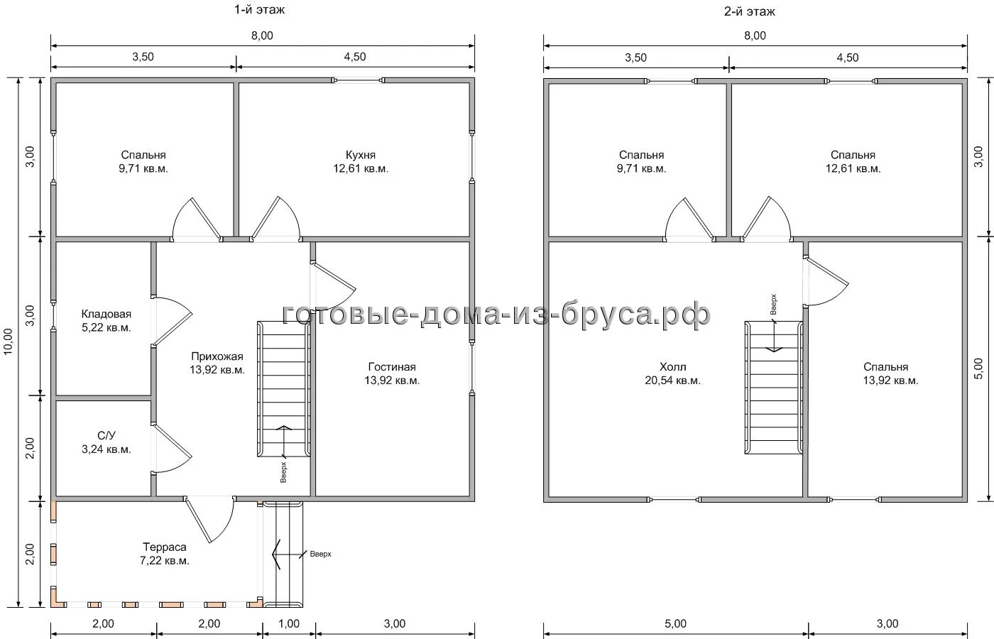 Дом из бруса 8х6 в Жуковке по проекту EFH строительство под ключ - цена от 12371