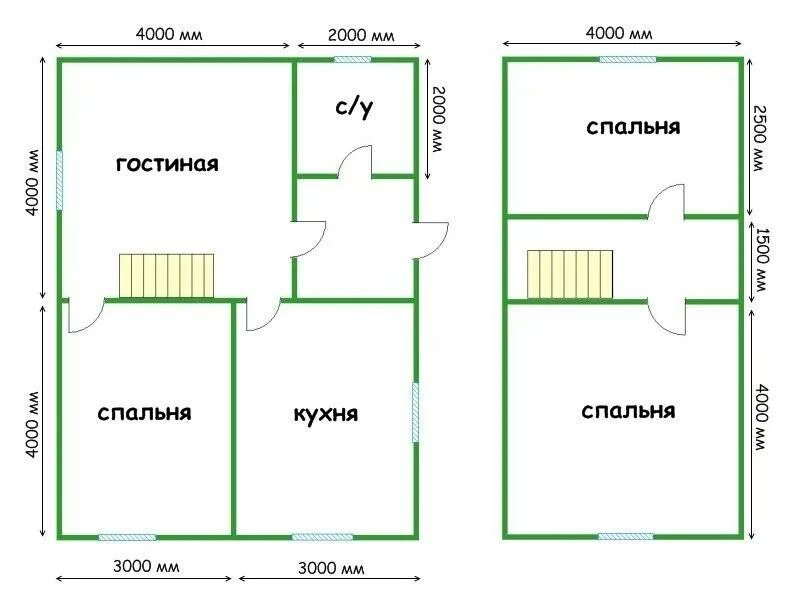 Проект 6 на 8 фото Строим каркасный домик 6 на 8 своими руками: одноэтажный или двухэтажный проект 