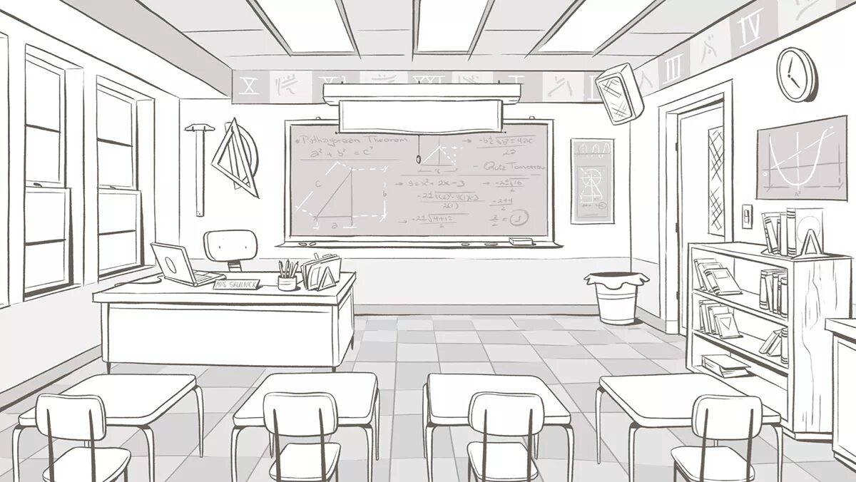 Проект 8 класс дизайн Disney Perspective sketch, Interior design sketches, Classroom interior