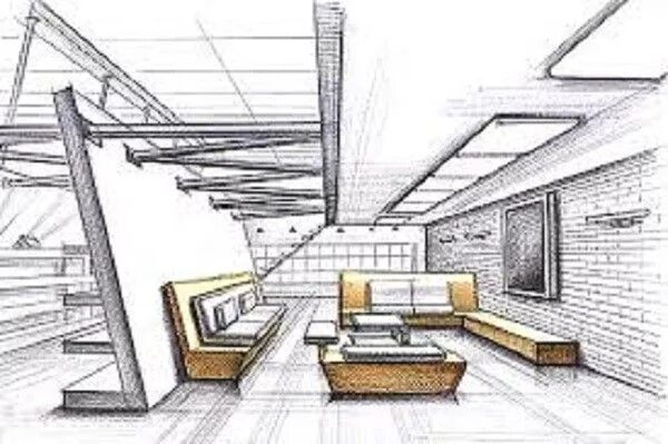 Проект 8 класс дизайн The Most Beautiful Living Room Architecture Sketch - Freshouz Home & Architectur