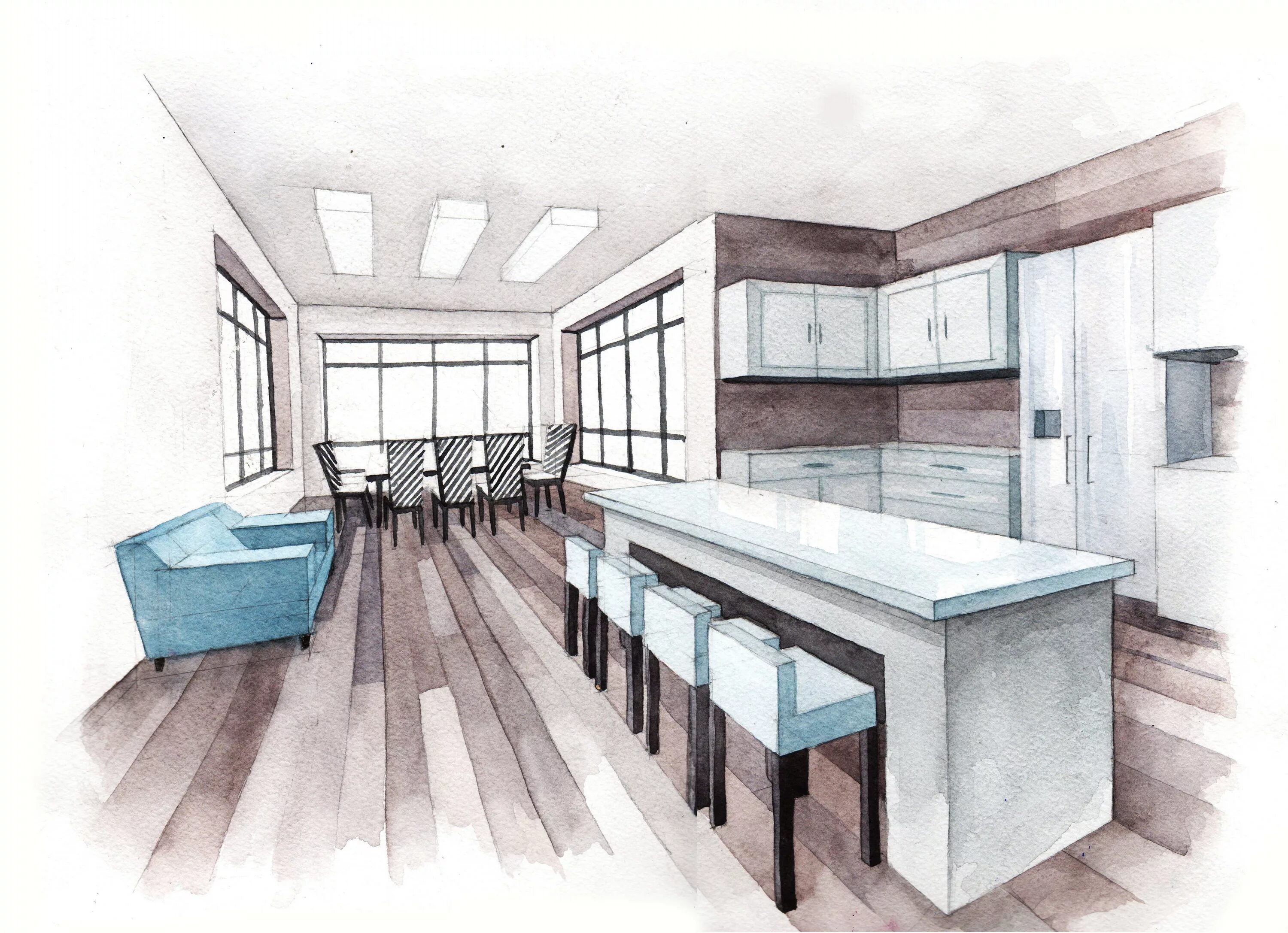 Проект 9 класс дизайн интерьера #kitchen #design #architecture #watercolor #sketch #drawing #draw #interior Arch