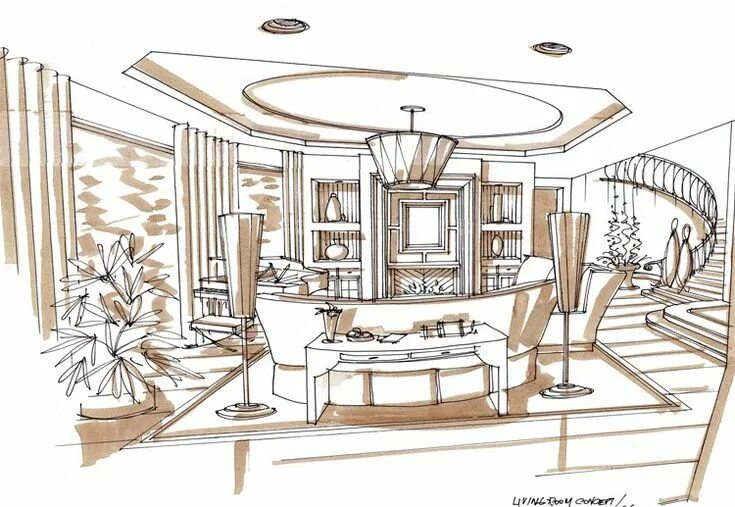 Проект 9 класс дизайн интерьера The Most Beautiful Living Room Architecture Sketch - Freshouz Home & Architectur