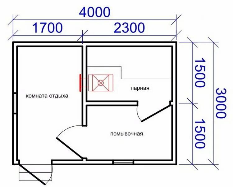 Проект бани 3х4 чертежи Баня 3х4 проект фото - DelaDom.ru