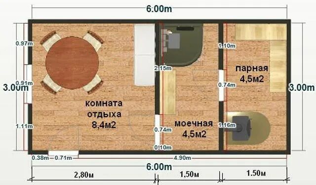 Проект бани 3х6 каркасной чертежи баня 3х6 Планировки, Дизайн комнаты отдыха, Проекты