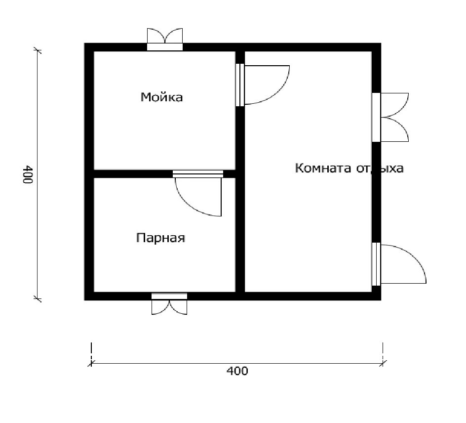 Проект бани 4х4 чертежи Баня 4х4