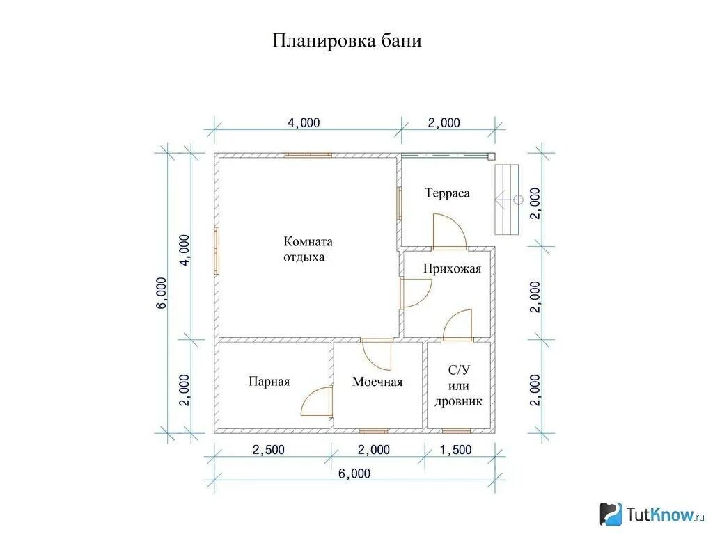 Проект бани 6 6 чертежи Проект бани размером 6х6