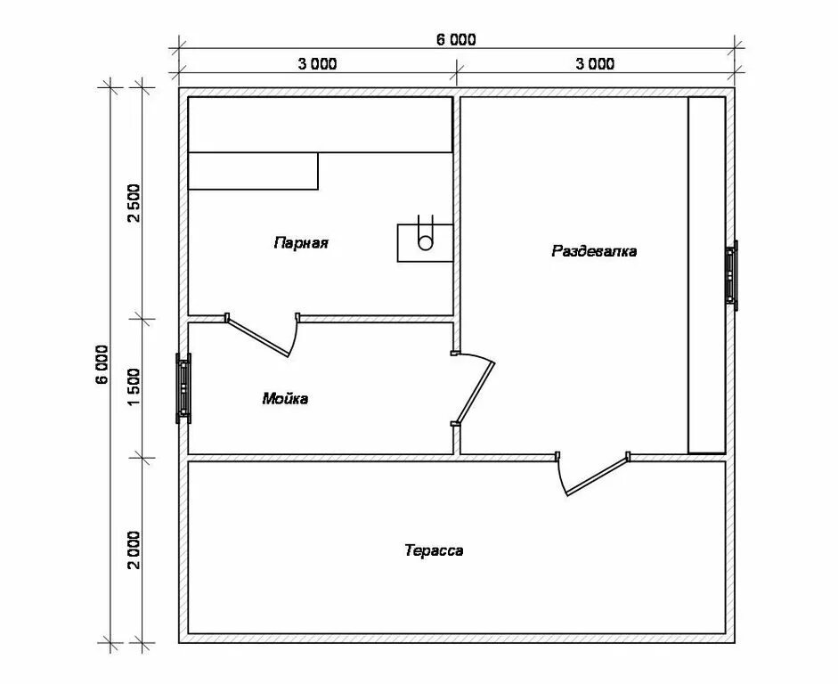 Проект бани 6 6 чертежи Проект фундамента для бани 6х6