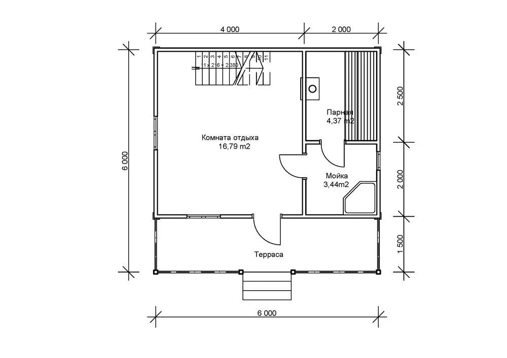 Проект бани 6 6 чертежи Проект бани размером 6х6