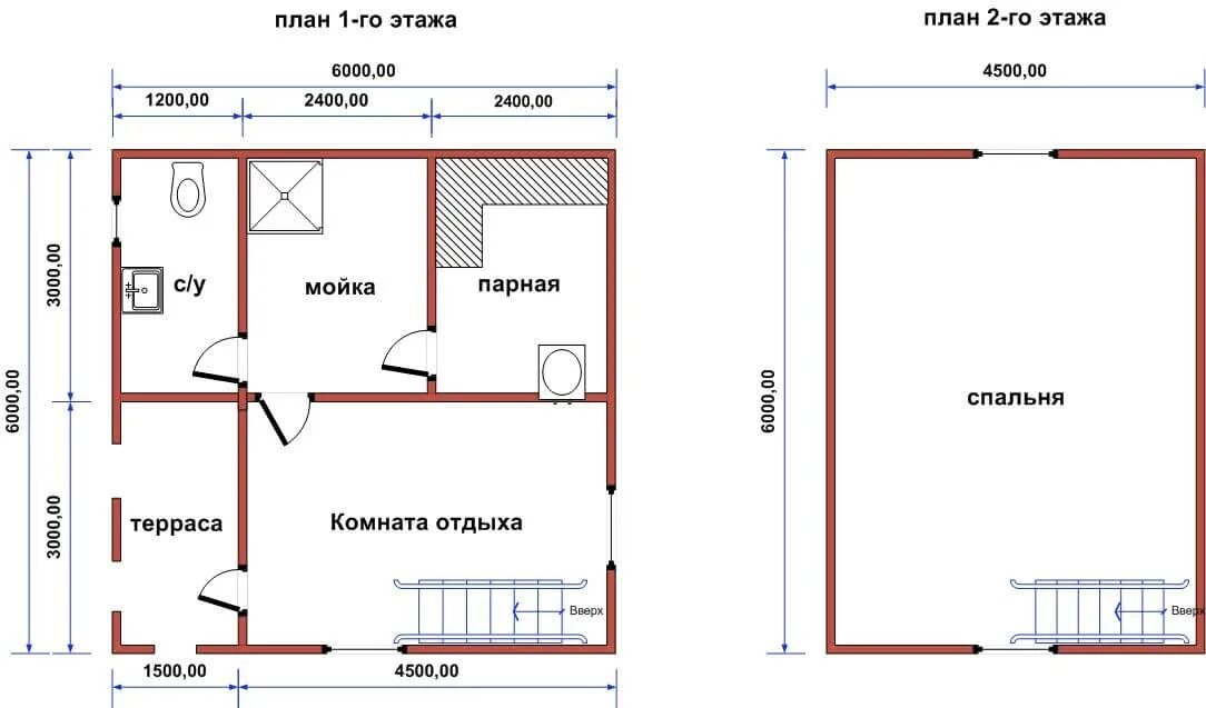 Проект бани 6 6 чертежи Проект бани размером 6х6