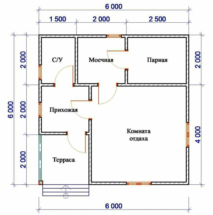 Проект бани 6х6 чертежи каркасной Баня: планировка и потрясающие решения для компактных построек подробно, с фото 