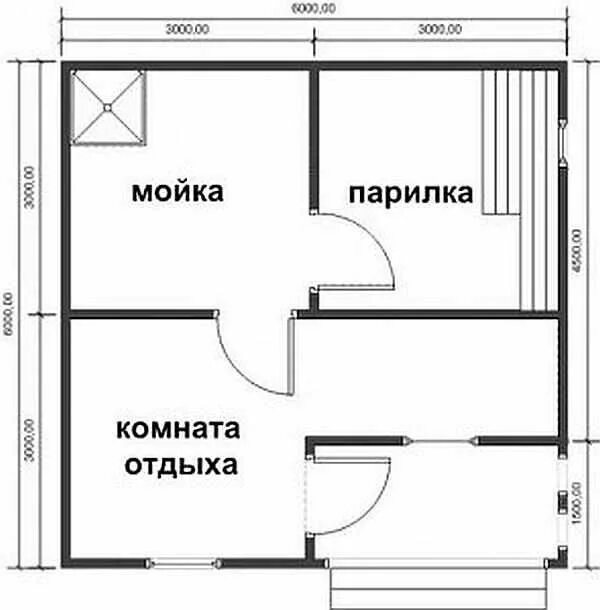 Проект бани бесплатно чертежи Проект бани 6 на 6 по каркасной технологии Планировки, Строительство, Проекты