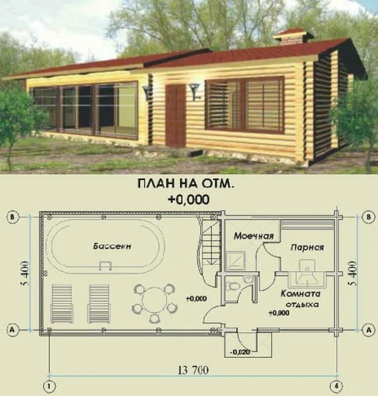 Проект бани фото и чертежи Баня с комнатой для проживания Bel-Okna.ru